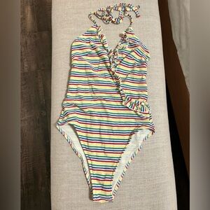 SOLID & STRIPED Multicolor Striped Swimsuit